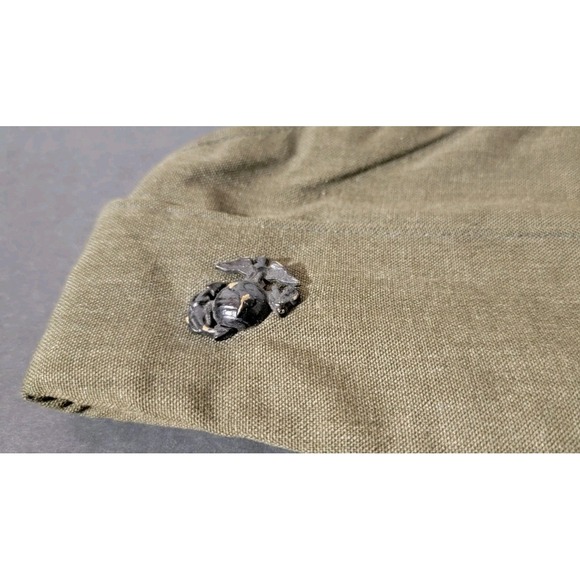 VIntage 1970s USMC Green Alpha Uniform Wool Serge Garrison Cap Hat Size‎ 7 - Picture 2 of 6